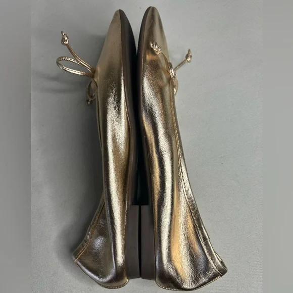 Shutz Arissa platina Metallic leather ballet flats made in Brazil NWOB. Size 5 - Picture 3 of 6